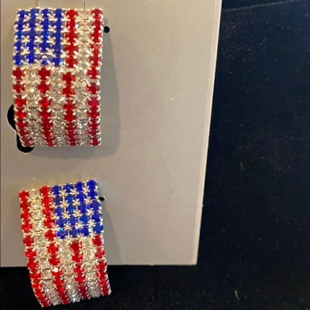 🇺🇸Red Crystal Blue America USA Rhinestone … - Picture 4 of 9